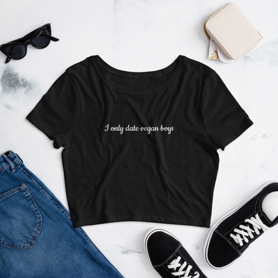 I Only Date Vegan Boys Crop Tee - giftsforthehols